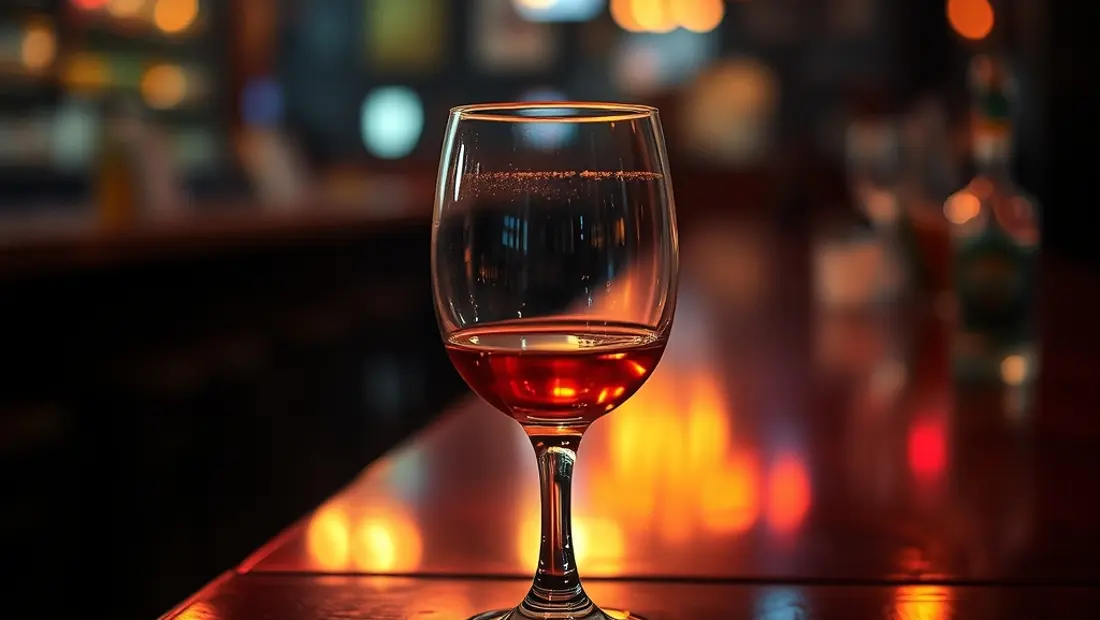 Verre sur table de bar avec lumières