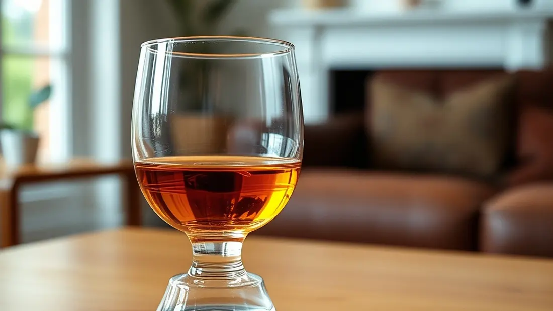 Verre de whiskey sur une table intérieure
