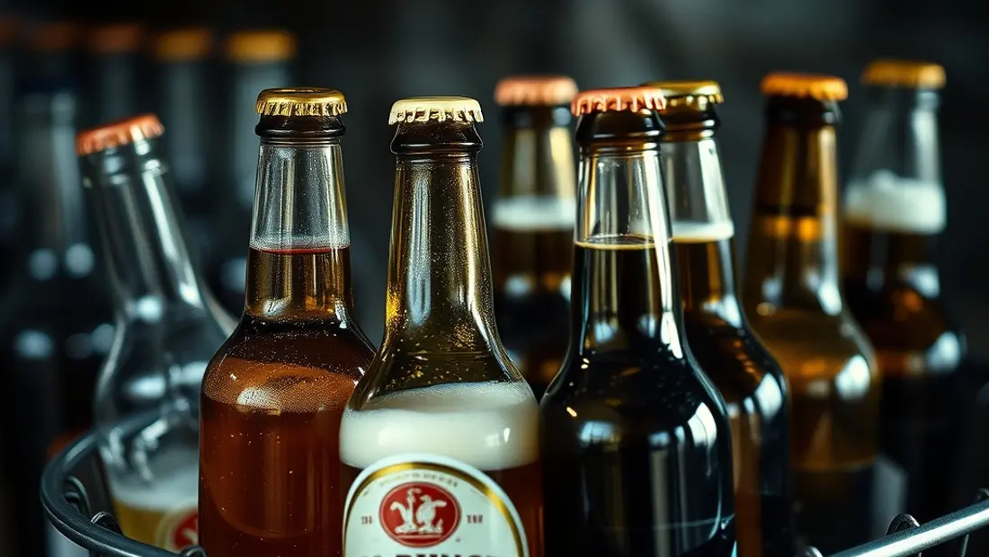 Fut de bière avec des bouteilles vides.